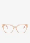 Balmain Bold Rectangular Glasses In Transparent