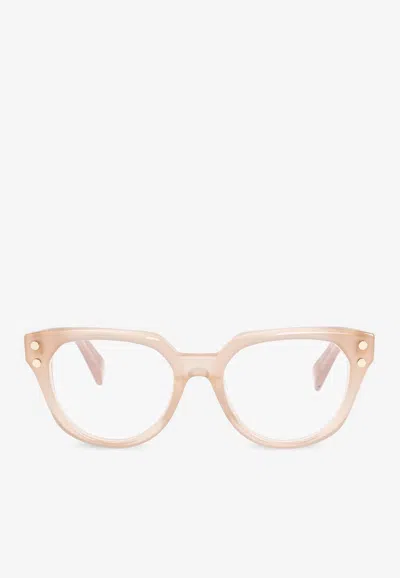 Balmain Bold Rectangular Glasses In Transparent