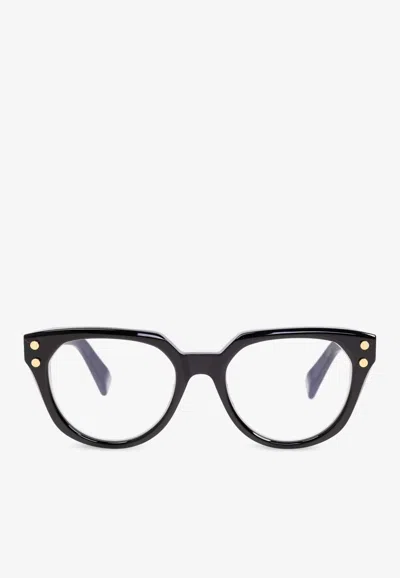 Balmain Bold Rectangular Glasses In Black