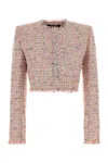 Balmain Tweed Blazer In Nylon-cotton Blend With Cupro Lining In Multi
