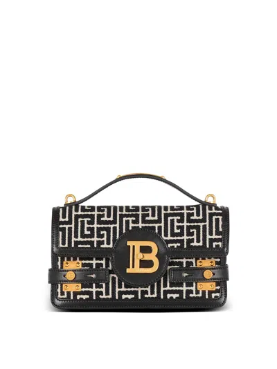 BALMAIN B-BUZZ SHOULDER 24-MONOGRAM JACQUARD