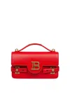 Balmain B-buzz Red Leather Handbag In Red