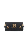 Balmain B-buzz 23 Clutch In Calfskin Leather In Black