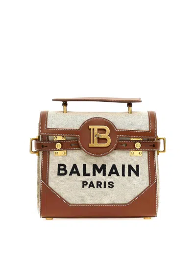Balmain B-buzz 23 Handbag In Beige