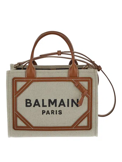 Balmain Logo Bag In Brown