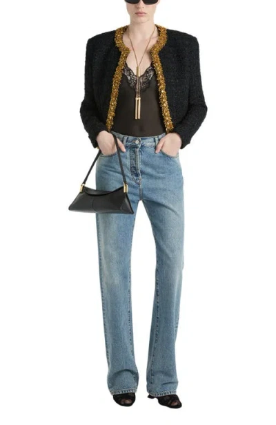 Balmain Bootcut Faded Denim Jeans In Blue