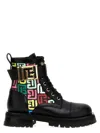 Balmain Charlie Multi Monogram Ranger Booties In Multicolor