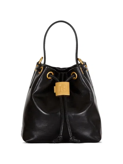 Balmain Borsa A Secchiello Pulse In Pelle Liscia In Black