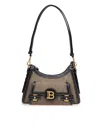 Balmain B-buzz Hobo Bag In Khaki In Kaki/noir