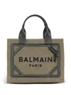 BALMAIN SMALL B-ARMY SHOPPER BAG IN COTTON WITH EMBROIDERED FRONT LOGO