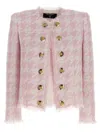 Balmain Bouclé Blazer In Pink