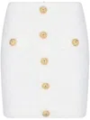 Balmain Knit Mini Skirt With Embossed Buttons Women In White