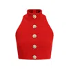 Balmain Bouclé Wool Crop Women's Top