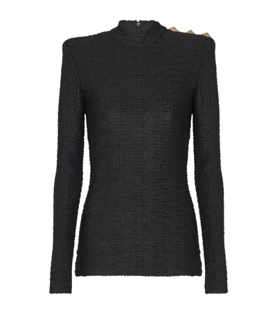 BALMAIN BOUCLETTE MONOGRAM TOP