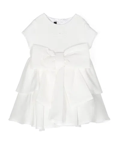 Balmain Babies' Bow-detailed Crepe Dress-set In White