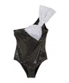 Balmain Bow-embellished Swimsuit In Black