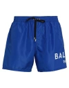 Balmain Boxer Man Swim Trunks Light Blue Size S Polyester
