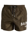 Balmain Boxer Man Swim Trunks Military Green Size L Polyester