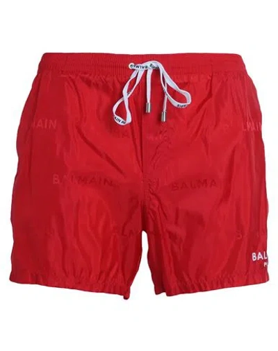 Balmain Boxer Man Swim Trunks Red Size L Polyester