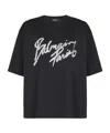 Balmain Short Sleeve Crew Neck Nylon Silk Top In Black