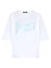Balmain Brushstroke Paris Logo Graphic T-shirt In White