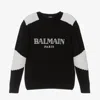 Balmain Boys Black Wool Sweater In Black