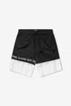 Balmain Logo Tape Colour Block Swim Shorts In Black