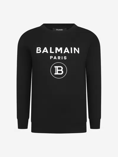 Balmain Kids' Boys Cotton Logo Sweatshirt 6 Yrs Black