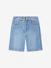 Balmain Button-embellished Denim Shorts In Blue