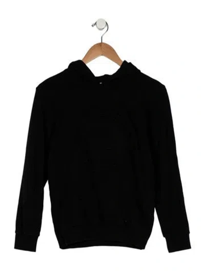 Pre-owned Balmain Kids' Boys' Graphic Long Sleeve Hoodie In Black