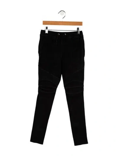 Pre-owned Balmain Kids' Boys' Lamb Leather Biker Pants W/ Tags In Black