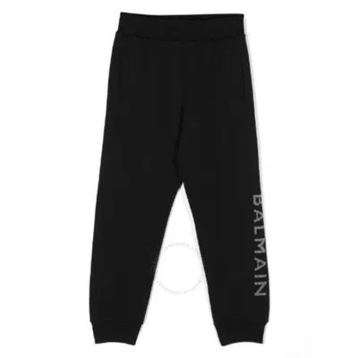 Balmain Boys Logo-embellishment Track Trousers In Black