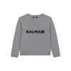 Balmain Boys Logo Intarsia Crewneck Sweater