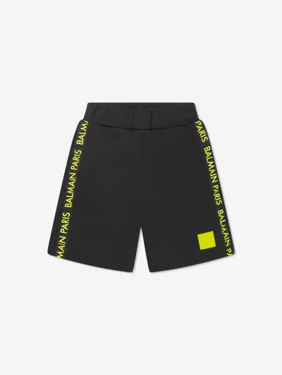 Balmain Kids'  Boys Logo Jersey Shorts In Black