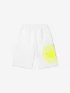 Balmain Printed Cotton Fleece Sweat Shorts In White