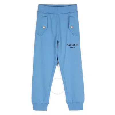 BALMAIN BALMAIN BOYS LOGO PRINT COTTON SWEATPANTS
