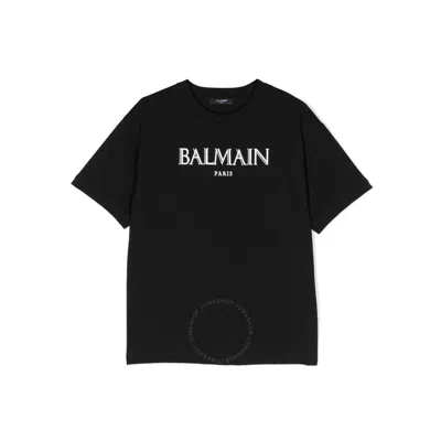 BALMAIN BALMAIN BOYS LOGO-PRINT COTTON T-SHIRT