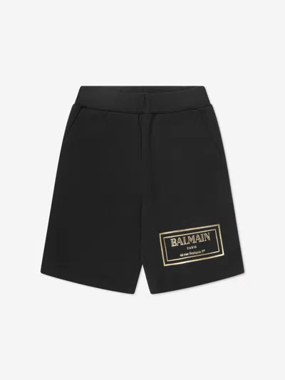 Balmain Kids' Boys Logo Print Shorts In Black