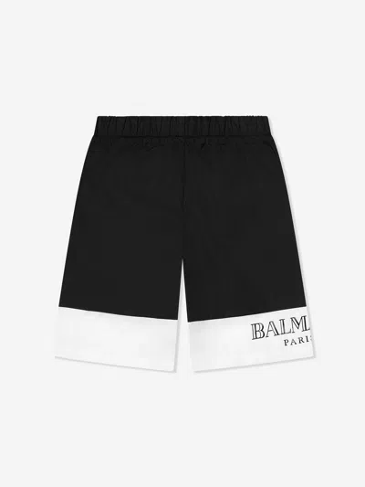Balmain Kids'  Boys Logo Swim Shorts In Black