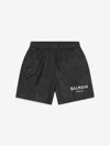 Balmain Boys Logo Swim Shorts In Black