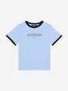 Balmain Boys Logo T-shirt In Blue