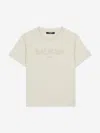 Balmain Boys Logo T-shirt In Neutral