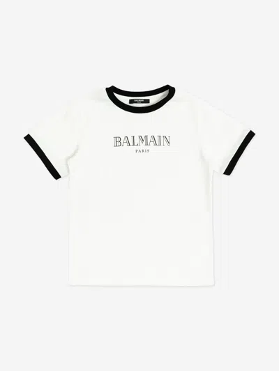 Balmain Babies'  Boys Logo T-shirt In White
