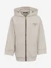 Balmain Boys Logo Zip Up Top In Neutral