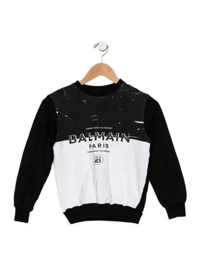 Pre-owned Balmain Babies' Boys' Long Sleeve Sweatshirt In Black