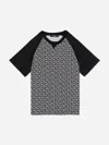 Balmain Boys Monogram Logo T-shirt In Black