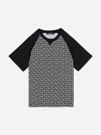 Balmain Babies'  Boys Monogram Logo T-shirt In Black