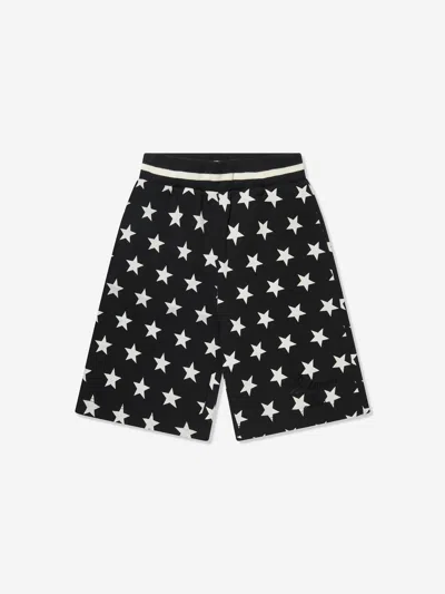 Balmain Kids'  Boys Star Print Jersey Shorts In Black