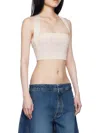 Balmain Open Back Square Neck Crop Top In White