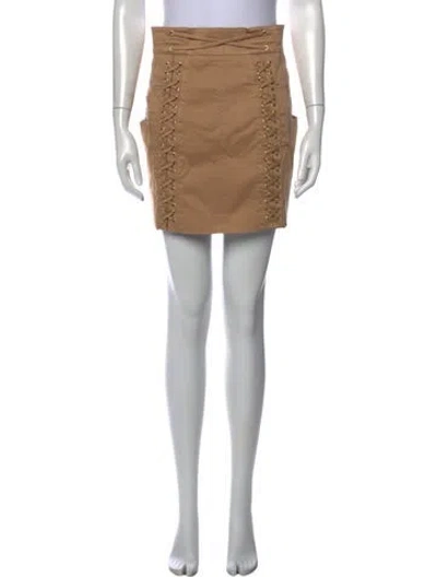 Pre-owned Balmain Braided Accents Mini Skirt In Neutral